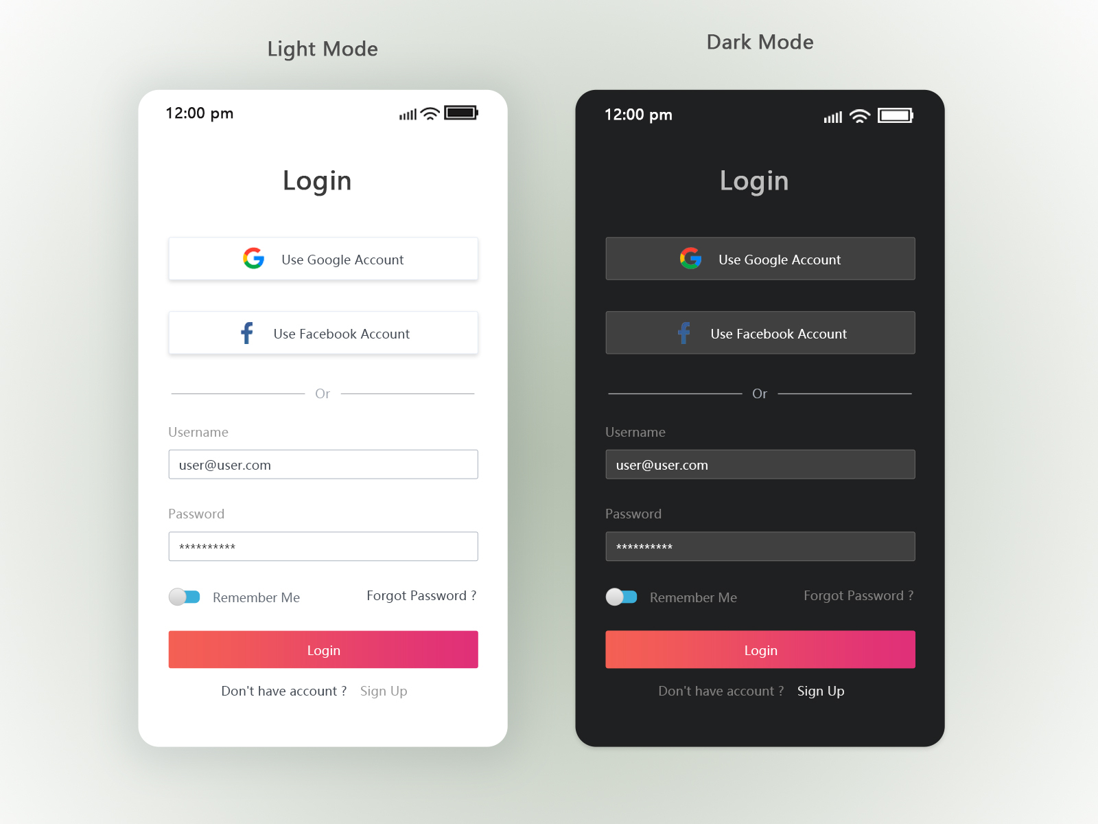 Login UI for Mobile App by Viral Mehta on Dribbble