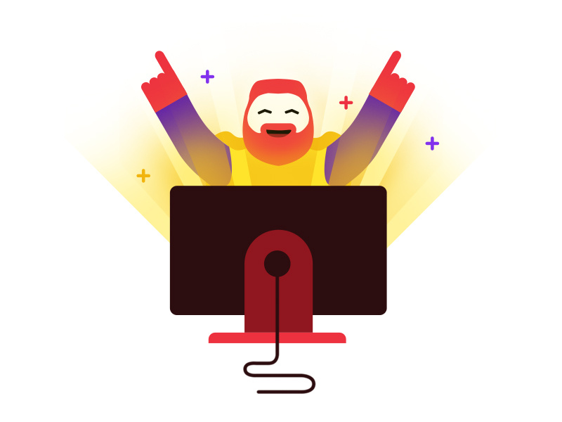 Happy Gamer player forplayers esports game character illustration gamer