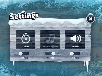 Ice setting pop up for Mindlab Tablet Game App :) close cold gui ice inkod mindlab on off pop up settings sound switch volume