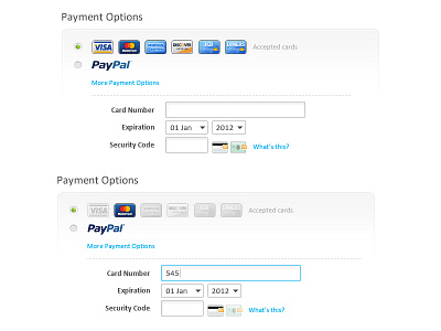 Credit Cards Payment Options :) cards ccv checkout credit credit cards expiration payments paypal security shop shopping visa
