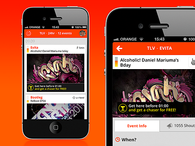 WhatsHot NightLife App TLV :) coupon drink events feeds hot live location party pulse shouts tel aviv time