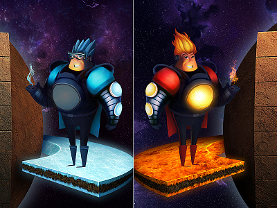 ICEMAN & FIREMAN SUPER HEROES :) app character fire galaxy game ice planets power space super heroes superman water