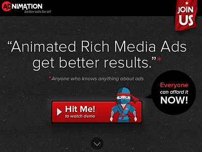 Responsive ADnimation Homepage :) ads animated animation bubble button chat cta demo flag hit ninja star