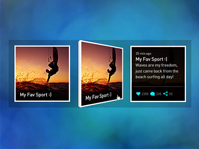 Some cool Feed UI Behavior behavior comments design feed flip likes motion over share sport ui waves