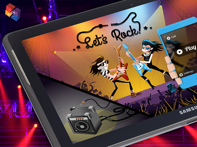 Let's Rock'n'roll :) Edutainment Tablet App Game app crowd educational edutainment game guitar phone play rock rocknroll speaker tab