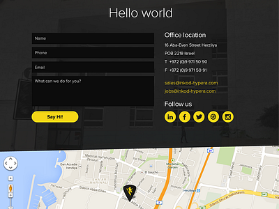Inkod on the Map & Contact Form :D address contact form google headquarter hi icons inkod map networks pin social