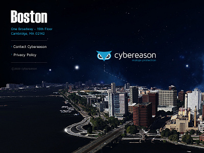 © 2020 The Future | Cybereason Malops™ Protection 2020 3d boston buildings cyber footer future google malop map night protection