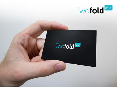 Twofold Data Branding :) The revolution start here... black brand business card cyan data hand holding logo mobile solution twofold