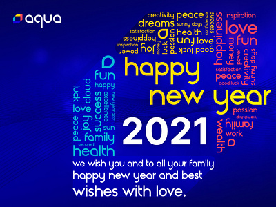 Happy New Year 2021 with Aqua Security <3 2021 aqua security cloud cloud security cyber cyber security family happiness happy happy holidays happy new year health holidays joy logo love luck peace postcard wishes