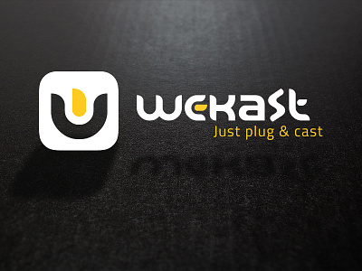 Wekast | Just plug & cast brand cast cool dongle genius identity logo plug present presentation simple we