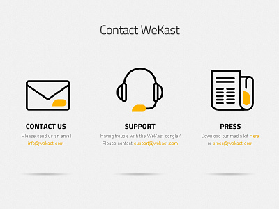 Contact Wekast :D cool customized icons brand cast contact dongle download email enveloppe headphone icons newspaper plug press