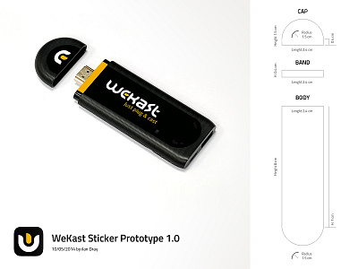 WeKast Dongle Sticker Design 1.0 :) black blueprint cast concept design dongle hdmi plug present specification sticker technical