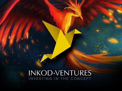 The Phenix Inkod Ventures Brand :) bird concept cutting edge ecosystem fire gold inkod origami phoenix power ventures wings