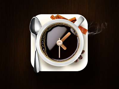 It's coffee time bb :) bean clock coffee smoke spoon time