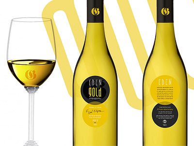 Eden Gold Chardonnay by Eyal Elipaz - Limited Edition 2014 circles connection etiquette glass gold kosher love organic pure transparency unique wine