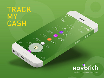 Track My Cash Mobile App by Novorich bills cash expense filter menu money receipt salary timeline touch track wallet