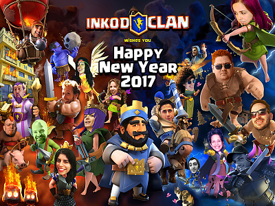 INKOD CLAN :) Happy New Year 2017! clan clash clash royal greetings happy new year inkod postcard royal