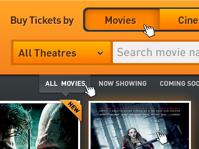 Cinema Movies Filter cinema combo box filter inkod label movies search toggle button