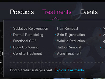 Mega Menu for Syneron :) beauty black hypera inkod laser mega mega combo mega menu menu orchid style submenu syneron transparency