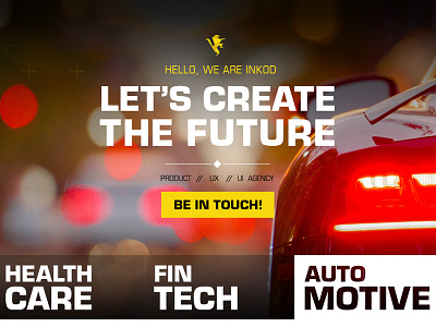Inkod New Landing Page automotive cyber fintech future healthcare inkod landing page lions product security ux