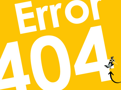 404 Error page for www.publici.com :) 404 arrogant arrow bird click daring design dray funny gui hypera ilan inkod joke publici ux yellow
