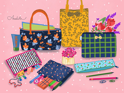Bags and Pouches bag bags flowers flowers illustration illustration jewelry kit lifestyle luggage luggage label organisation organizer pattern pattern design patterns pouch pouch design pouch packaging stationery stationery design