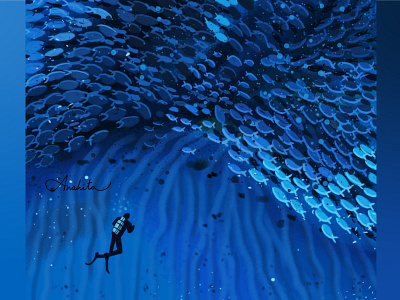 World Oceans Day artist beautiful nature blue blue ocean illustration illustrator nature ocean scuba diving skydiving world oceans day