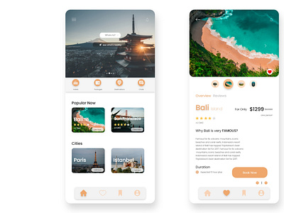 Tourism app app design typography ui ux