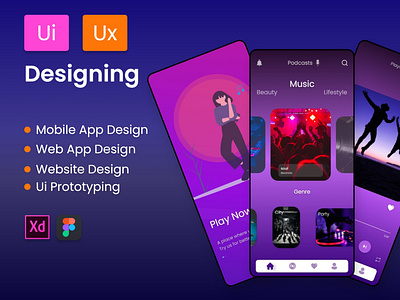 A music app app design ui ux