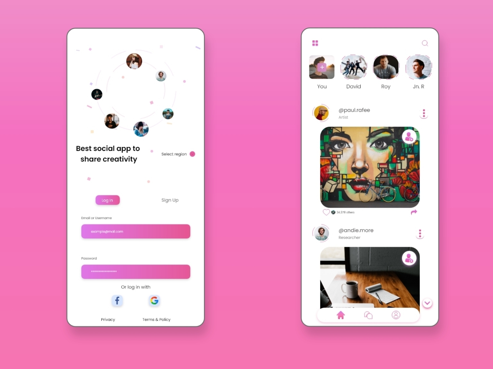 social media app by Alif on Dribbble