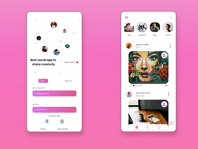 social media app app design graphic design ui ux