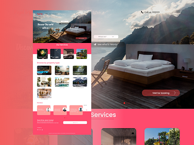 Hotel Web Landing page app branding design graphic design illustration logo typography ui ux vector