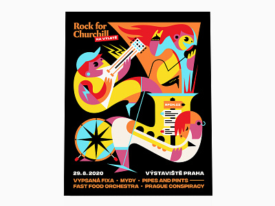 Rock For Churchill – poster design geometricillustration graphic illustration poster posterdesign rockfestival