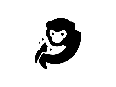 Hello monkey! icon logo monkey simple vector