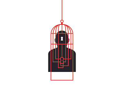Personal cage birdcage cage illustration key keyhole vector