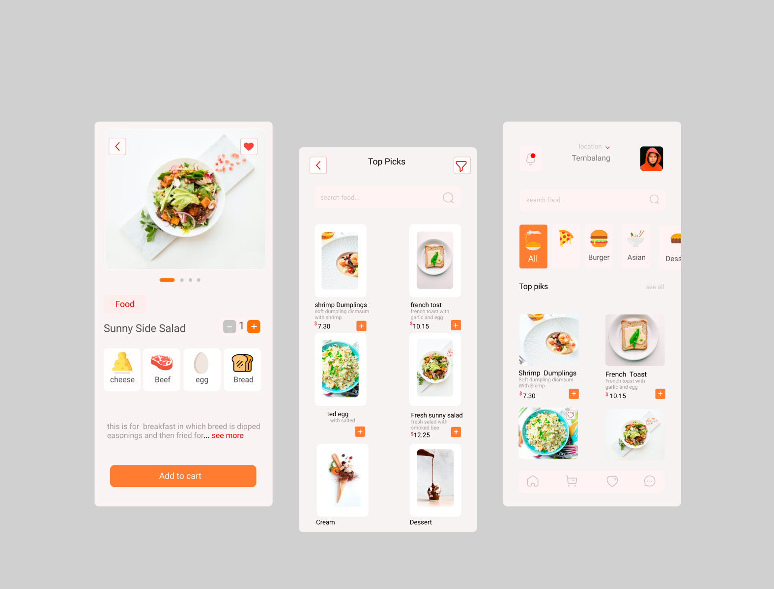 Food ordering application by nazanin on Dribbble