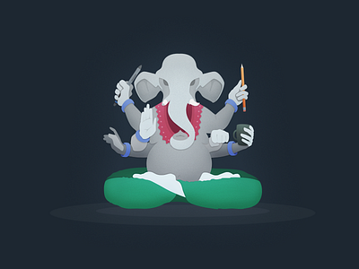 Elephant character deity design elephant ganeśa hindu idol illustration modern