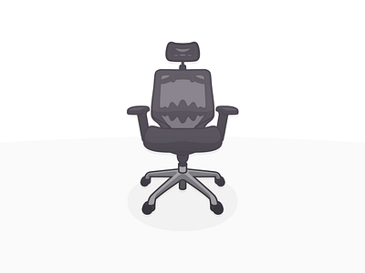 Wheelchair business cartoon chair corporate flat grey illustration modern office seat simple wheel