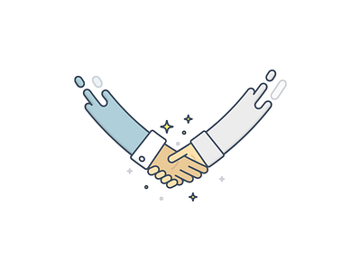 Handshake agreement animation flat hand illustration modern shake simple vector