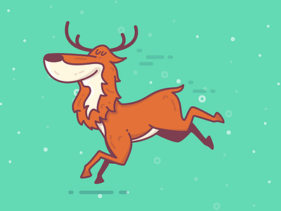 Christmas Card card christmas deer illustration modern new reindeer rudolph simple snow vector year