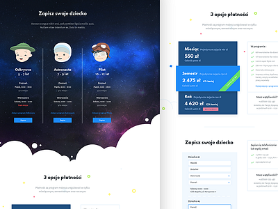 Planets Web Layout Sign Up form layout method payments planets plans pricing sign up web