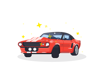 Mustang car design flat ford gt illustration mustang vector