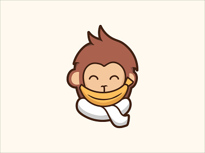 Monkey animal banana cute cute logo fruit illustration logo logo design logodesign mascot mascot logo mascotlogo monkey monkey logo