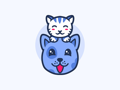 Cats and Dogs animal cat cute cute cat cute dog cute logo dog illustration logo logo design logodesign mascot mascot logo mascotlogo pet pets petshop puppy