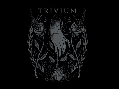 Trivium crest design floral illustration illustration design rose trivium