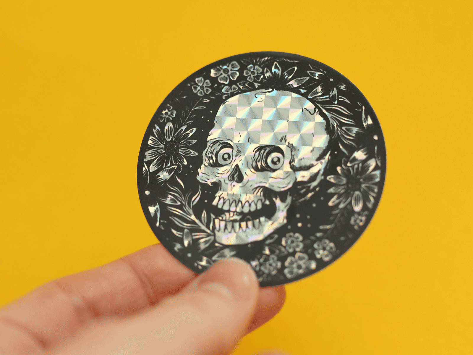 Sticker App illustration prism shiny skull skull art sticker sticker design stickers