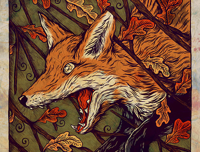 Fox drawing fox hand drawn illustration illustration art ink nature pen pen and ink sam dunn