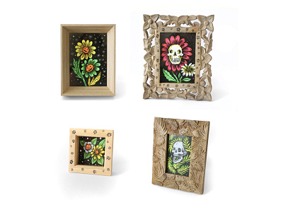 Frames drawing drawings floral halloween illustration illustration design pumpkin sam dunn skull spooky