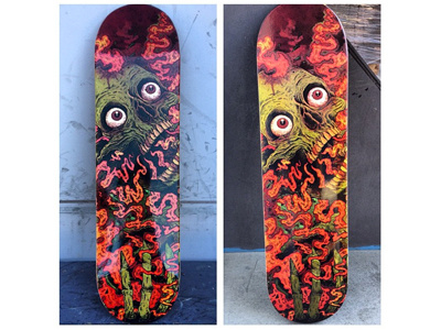 Yeah! deck illustration skate skateboard skull