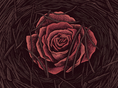 Deep afi burials contest drawing illustration ink nest rose